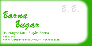 barna bugar business card
