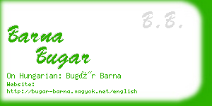 barna bugar business card